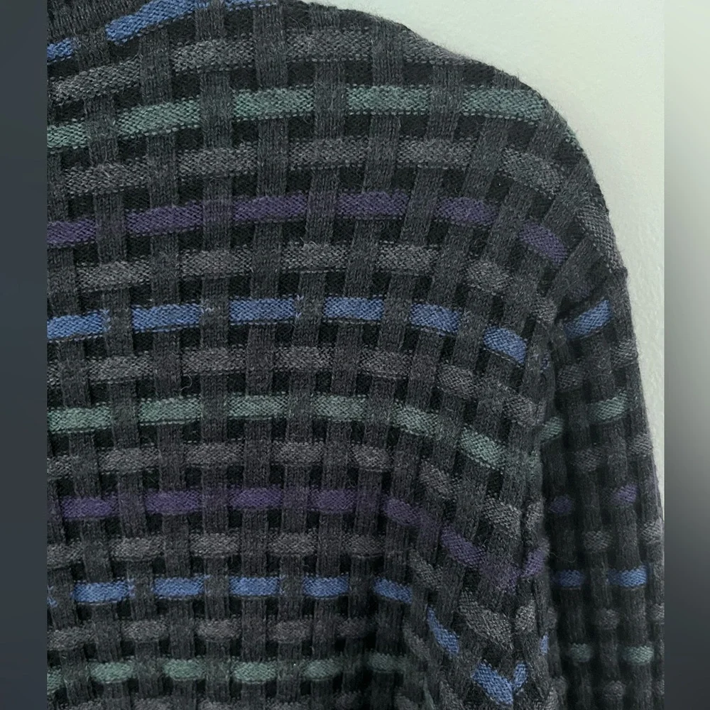 Lenor Romano Fine Merino Wool Sweater Textured 90's Crew Neck Pullover Men’s  XL